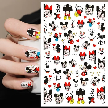 1 шт. Наклейки для ногтей с Микки Маусом из мультфильма Диснея, украшение для ногтей, Стежок, 3D наклейки Принцессы Диснея, аксессуары для дизайна ногтей