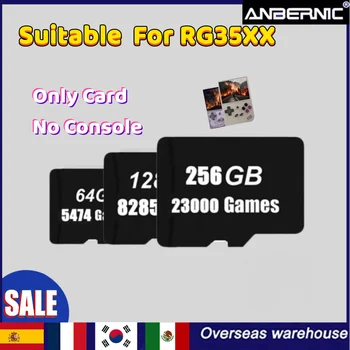 TF-карта Для предварительно загруженных игр ANBERNIC RG35xx 256G 128G 64G Встроенные 23000 игр HD Портативные игры для беспроводной ручки сумки