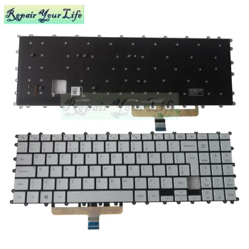 Клавиатура с подсветкой UK KR для Samsung Galaxy Book Flex NT950QCG-K38 15,6 ГБ, Британские корейские серебряные сменные клавиатуры, новые работы