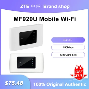 Разблокированный Мобильный Wi-Fi маршрутизатор ZTE MF920U 150 Мбит/с 4G LTE, Портативная Точка доступа Широкополосной сети, Аккумулятор Емкостью 2000 мАч Со слотом для Sim-карты