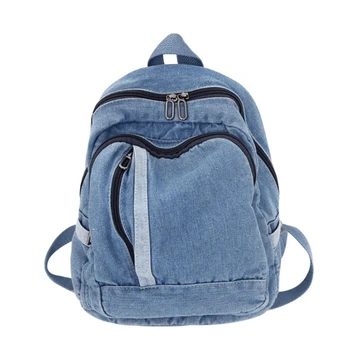 Рюкзак для путешествий, синий джинсовый рюкзак, школьная сумка на два плеча для девочек-подростков 517D