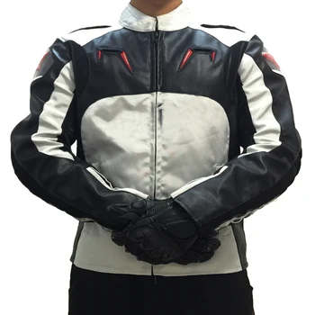 Бесплатная доставка Мотоциклетная куртка для мотокросса из искусственной кожи Oxfrod, куртка для уличных мотогонок, Серые куртки С защитой A