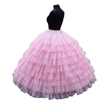 Модное 9-слойное розовое кружевное бальное платье, нижняя юбка, нижнее белье, свадебный аксессуар для свадебного платья
