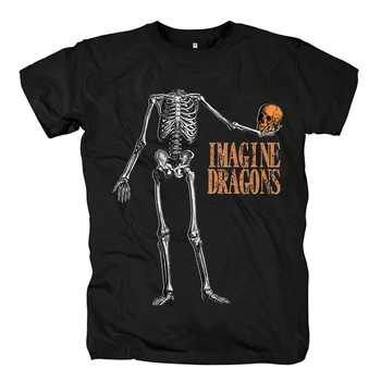 Винтажная футболка Imagine Dragons, Уличная одежда рок-группы, Футболки Harajuku, модные мужские футболки с коротким рукавом, футболки Оверсайз