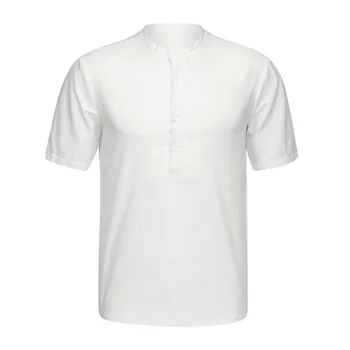 Рубашки Для мужчин, Топы, Летняя Мягкая одежда с коротким рукавом, Повседневная Однотонная белая рубашка Больших Размеров, Винтажные мужские рубашки в стиле Харадзюку