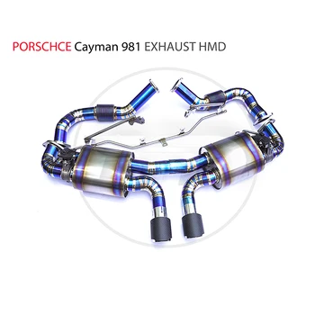 Выпускной коллектор из титанового сплава Downpipe подходит для электронного клапана автоматической модификации Porsche Cayman Boxster 981