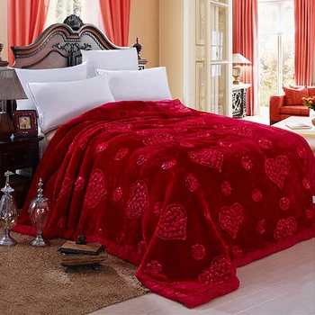 Одеяла для украшения дома на Ближнем Востоке, Двухслойные мягкие Теплые Толстые вышитые одеяла из искусственного меха Норки, брошенные на кровать