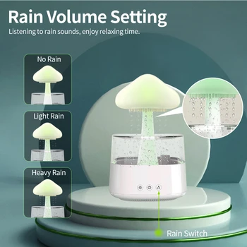 Мини-Увлажнитель воздуха с Грибным дождем, дизайн Дождевого облака, Красочный ночник, Ароматический диффузор, домашний USB-диффузор для создания тумана