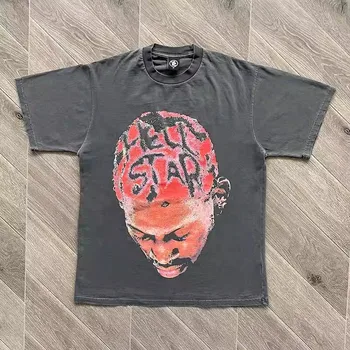 Новая футболка с принтом Hellstar Studios, юбилейная футболка Rodman, Мужская женская футболка, футболка с коротким рукавом y2k