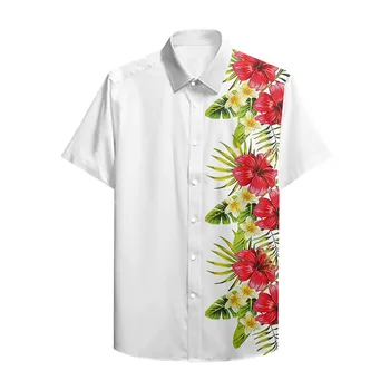 2023 Летняя Мужская Рубашка в Китайском Стиле С Цветочным Рисунком, Гавайские Рубашки С Коротким Рукавом Для Мужчин, Большие Размеры, Быстросохнущие Топы, Футбо